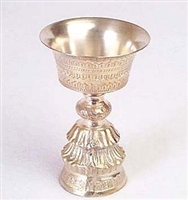White Metal Butter Lamp - 3.5 Inch