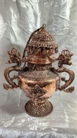 Antique Hand Made Brass Incense Burner from Tibet