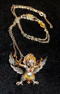 Silver Gold & Brass Garuda Pendant