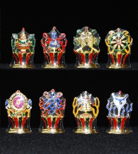 24 Carat Gold Plated Double Sided Eight Auspicious Symbols Set