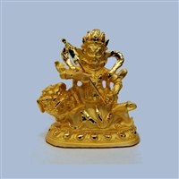 Vaishravana Gold Plated Statue - 2.5 Inch