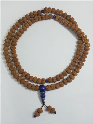 Rudraksha & Lapis  Seed Mala - 108 Beads