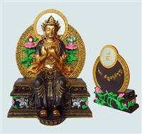 Hand Painted Maitreya Resin Statue 9 inch