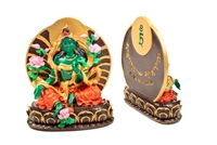 Hand Painted Green Tara Resin Statue 6 inches