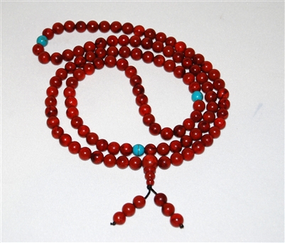 Coral with Turquoise Mala