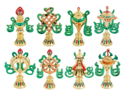 24 Carat Gold Plated Double Sided Eight Auspicious Symbols Set