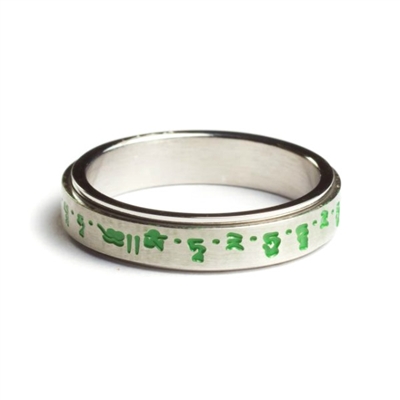 Green Tara Mantra Spinning Ring