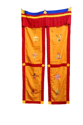 Hand Embroidered Split 8 Auspicious Door Curtain