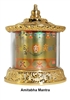 Gold Plated Five Amithaba  Mantra Table Top Prayer Wheel