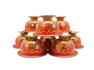 8 Auspicious Symbols Cloisonne Offering Bowls