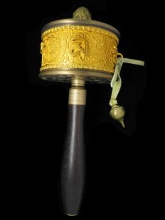 Gold Plated Brass Prayer Wheel