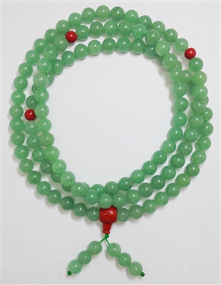 Green Tara Adventurine Crystal  Mala  - 108 Beads 10 mm