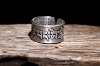 Sterling Silver Heart Sutra Ring