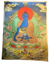 Medicine Buddha Embroidery Thangka Framed