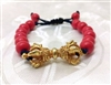 Cinnabar with Gold Plated Dorje Bracelet