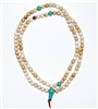 Tibetan Snow Crystal & Turquoise Mala - 108 Beads -5 mm
