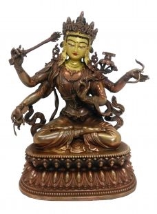 4 Armed Manjushri Gilded Statue