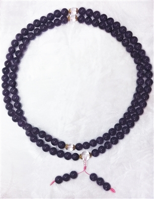 Amethyst Crystal Mala - 108 Beads 12mm