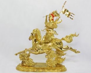 Gold Plated Gesar Statue