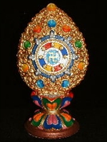 Hand Painted Precious Dharma Wheel 9 inches