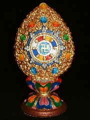 Hand Painted Precious Dharma Wheel 9 inches