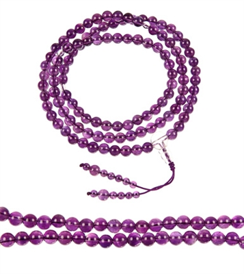 Amethyst Crystal Mala - 108 Beads