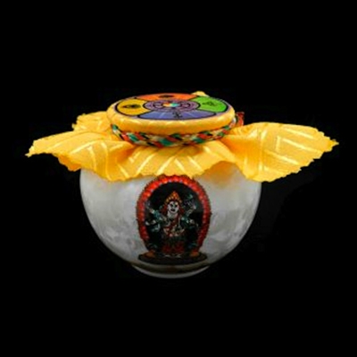 White Mahakala Treasure Vase