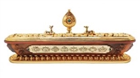 8 Auspicious Om Mani Padme Hung Classic Gold Plated Incense Burner 13  Inches