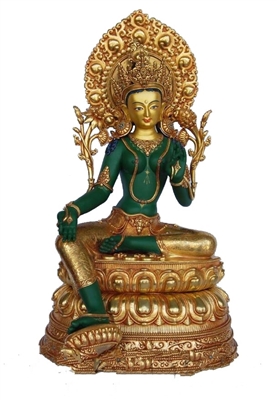 Green Tara 100% Gilded Museum Quality Statue