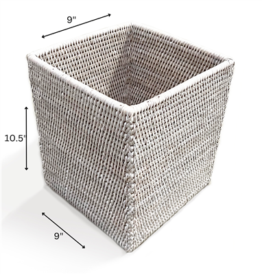 Square Waste Basket - WW 9x9x10.5'H