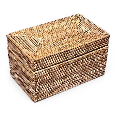 Rectangular Storage Basket  with Lid - AB 11.5x7x6.5'H