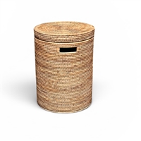 Round Laundry Hamper  (Small) - Natural Matte  14x20'H