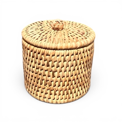 Small Bath Container w/ Knot finger grip - Natural Matte 4.25x4'H