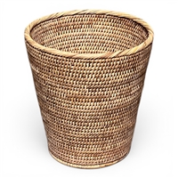Round Waste Basket Small  - Natural Matte 11x12'H