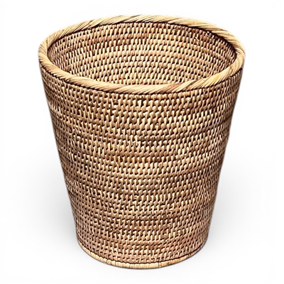 Round Waste Basket Small  - Natural Matte 11x12'H