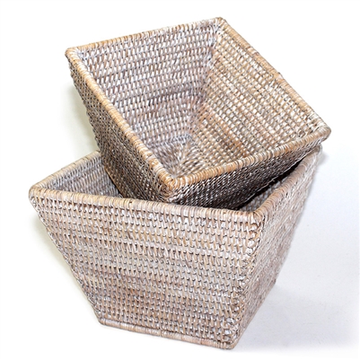Flower Basket Square Set 2 WVR - WW 9.5x6.5'H/8x6'H