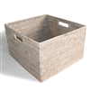 Square Open Storage Basket w/ Cutout Handle- WW 15x14x9'H