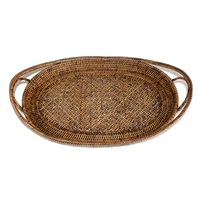 Oval Tray  Open Lace Weave  - AB 21x14x2.75'H