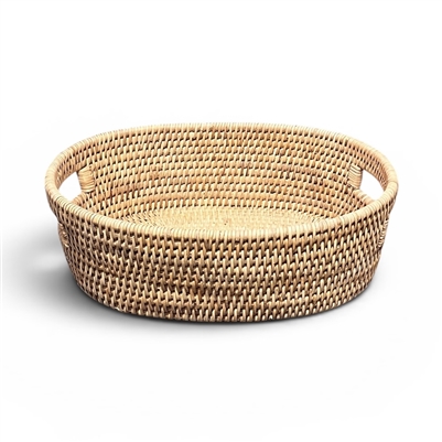 Oval  Bread Tray w/ Handle - N 13x9x4'H