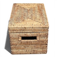 Rectangular Storage Basket  with Lid -N 16x10x9'
