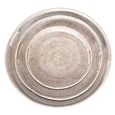 Set  of 3 Round Trays - WW 18.5'/15.5'/11.5' (2.5'H)