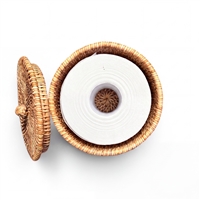 Toilet Paper Holder (Single Roll) with Lid  - Natural Matte finish 6.25x5.75'H