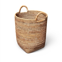 Round Laundry Basket with Loop Handle - Natural Matte 15x17'H