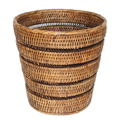 Waste Basket with Pattern Weave - AB 10.5/8x10'H