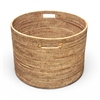 Open Round Storage Basket  - Natural Matte 20x20x14'