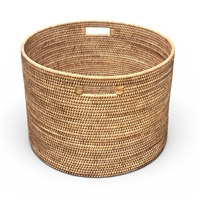 Open Round Storage Basket  - Natural Matte 20x20x14'