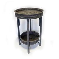 Round Side Table with Removable Tray - Grey Wash 18' wide x 28' high