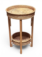 Round Side Table with Removable Tray - Natural Matte 18' wide x 28' high (removable tray 14' wide x 3'high)