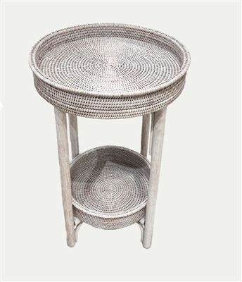 Round Side Table with Removable Tray - WW