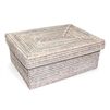 Rectangular Storage Basket with Removable Lid - WW Small 14x10x6'